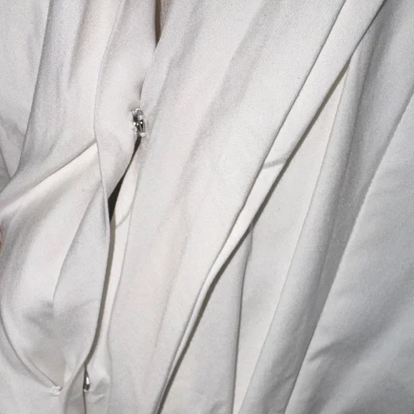 Lafayette 148 New York White Draped Tie-Front Button Down - Picture 6 of 12